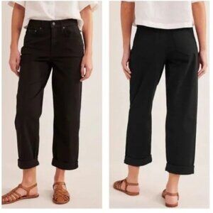 Boden Mid Rise Tapered Leg Jeans Black Size 33 NWT